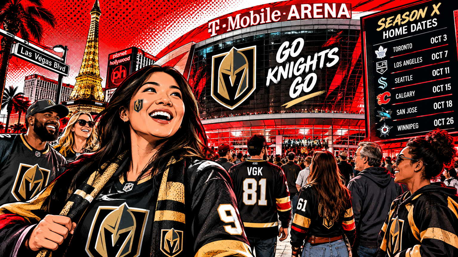Golden Knights’ Season X home dates put T-Mobile Arena to an early October test