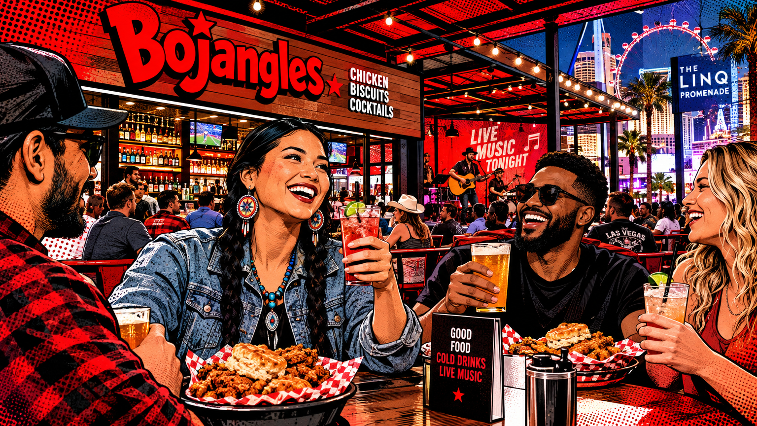 The first Bojangles with a full-service bar just landed on the Strip