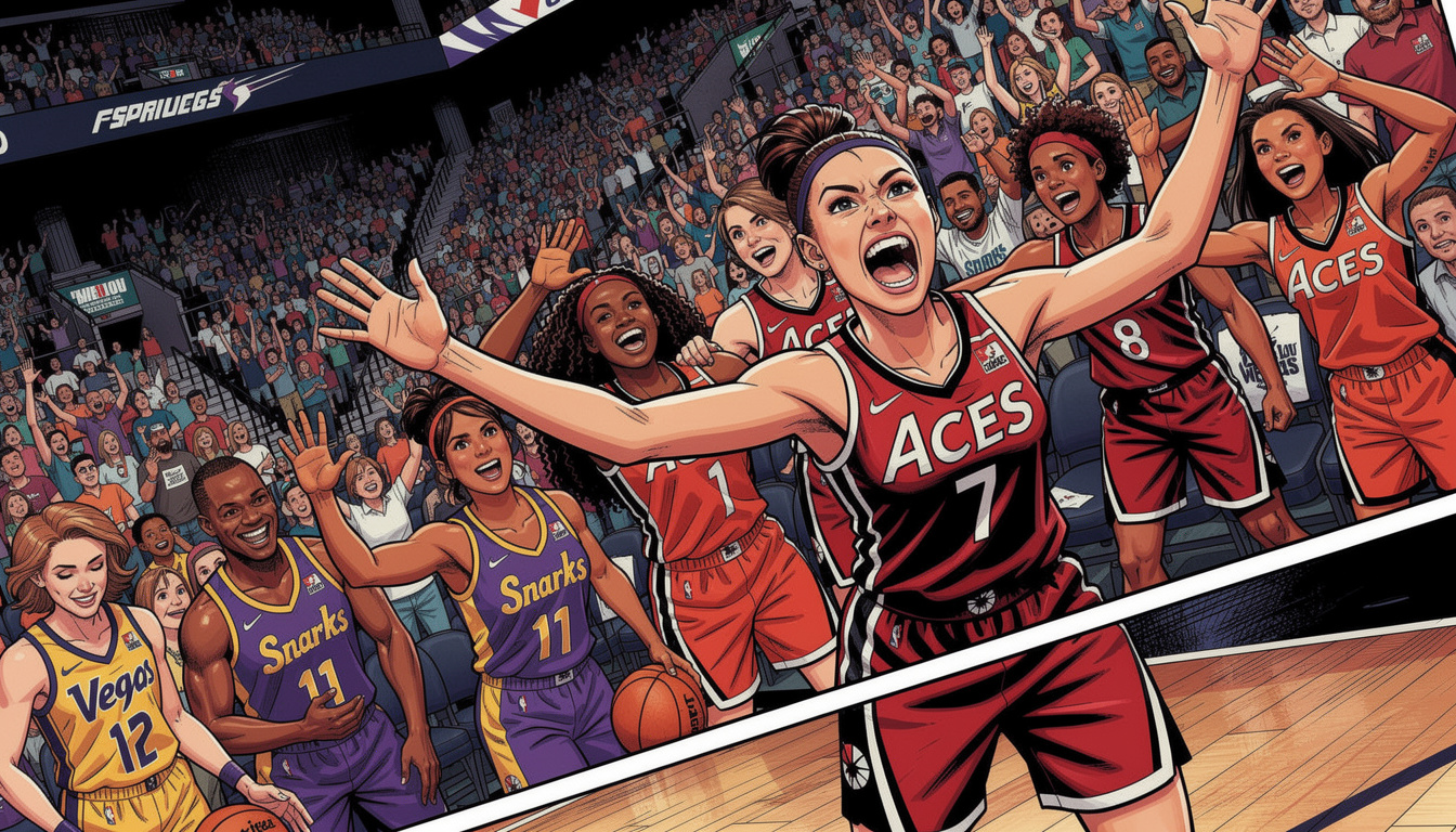 Aces Crush Sparks in 105-78 Road Win